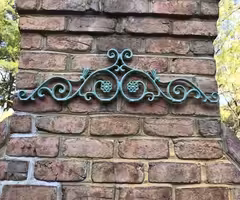 Vintage Metal Wrought Iron Wall Decor, Sage Green