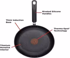 T-fal E93808 Professional Nonstick Fry Pan, Nonstick, 12.5 Inch