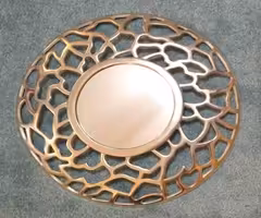 MIRROR METAL ROUND  REEF DESIGN