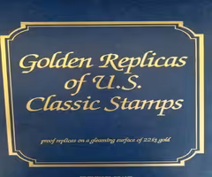 Vintage 22kt Gold Replicas of U.S. Stamps in a Binder