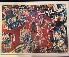 Leroy Neiman-Bar At 21 print, hand-signed