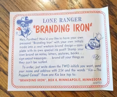 Lone Ranger Branding Iron Offer