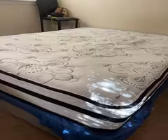 Bed,Matress,Matress board,side tables,Dining table w/ chairs, 40in TVs