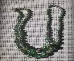 Vintage Murano Gold Foil Containing Hand Made Crystal Bead Necklace