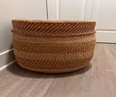 Large round African storage basket