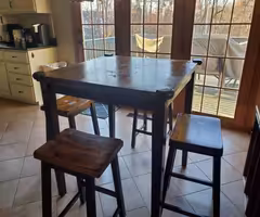 Solid wood breakfast table set