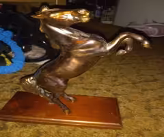 Metal Rearing Horse Statue