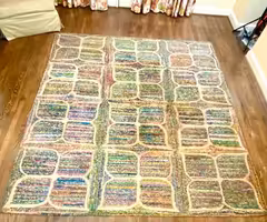 Colorful Safavieh Nantucket 8X10 Cotton Jute Bohemian Eclectic Rug VGC