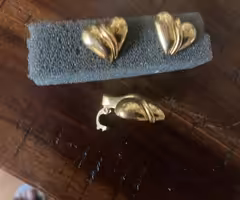 HEART PIERCED EARRINGS AND MATCHING HEART PENDANT